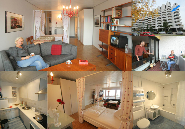 Helles, freundliches, neu renoviertes Appartement (ca. 50 qm) mit moderner Einrichtung